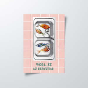 Plakat z motywem prl, woda jak kryształ