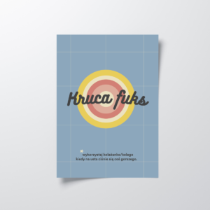 Kolorowy plakat do salonu, kruca fuks, dla nadużywających przekleństw