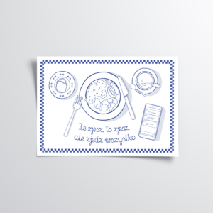 Plakat makatka na ścianę do kuchni, zjedz wszystko, pozioma