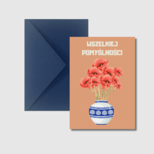 Kartka okolicznościowa na życzenia, wszelkiej pomyślności