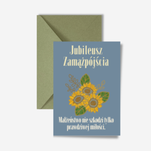 Kartka na rocznicę ślubu, jubileusz zamążpójścia