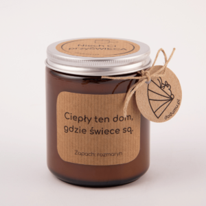 Niech Ci przyświeca - Świeca sojowa w słoiku, zapach rozmaryn