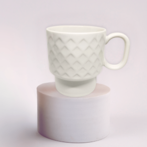 Mały kubek na kawę parzuchę, biała mini-majsterszolka 250 ml