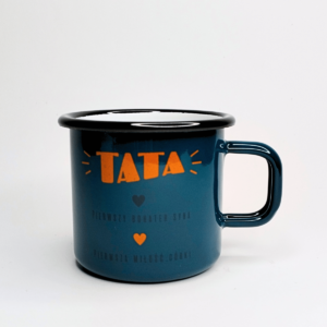Emaliowany kubek na dzień taty, kolor morski