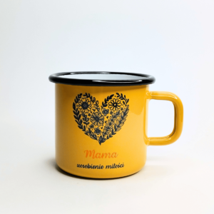 Kubek na dzień mamy, emaliowany morelowy 370 ml