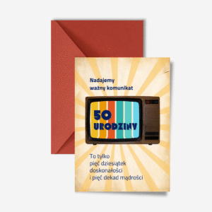 Kartka urodzinowa na 50-tkę, styl vintage, dla mężczyzny